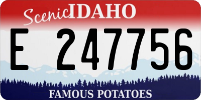 ID license plate E247756