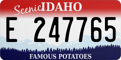 ID license plate E247765