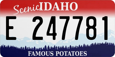 ID license plate E247781