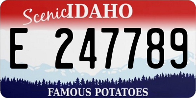 ID license plate E247789