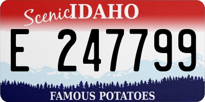 ID license plate E247799