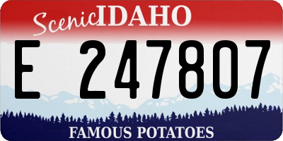 ID license plate E247807