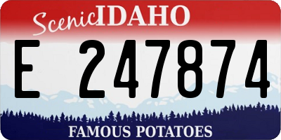 ID license plate E247874