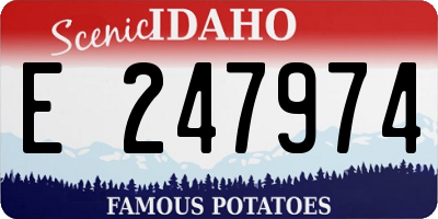 ID license plate E247974