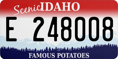 ID license plate E248008