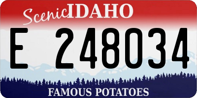 ID license plate E248034