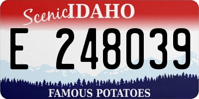 ID license plate E248039