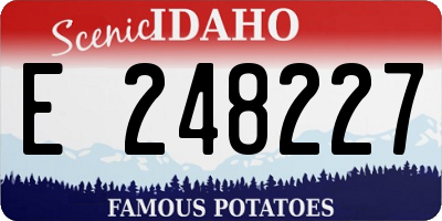 ID license plate E248227