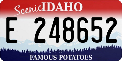 ID license plate E248652