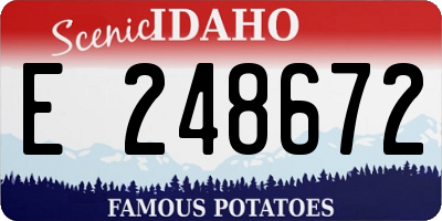 ID license plate E248672