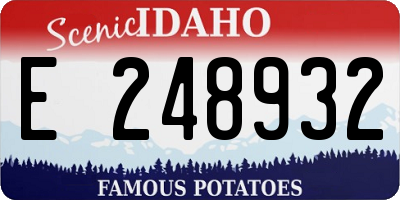 ID license plate E248932