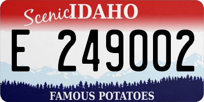ID license plate E249002