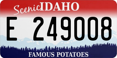 ID license plate E249008