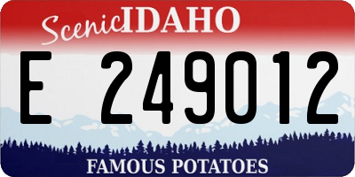 ID license plate E249012