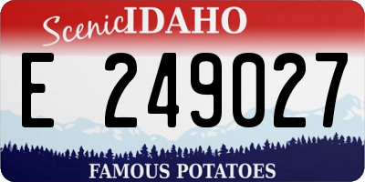 ID license plate E249027