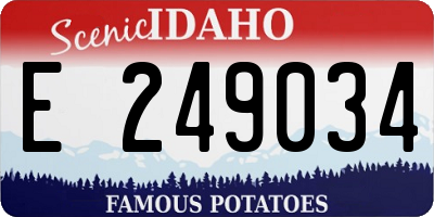 ID license plate E249034