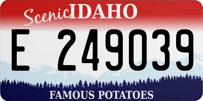 ID license plate E249039