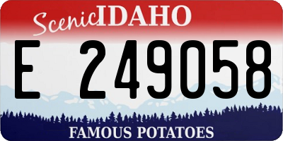 ID license plate E249058