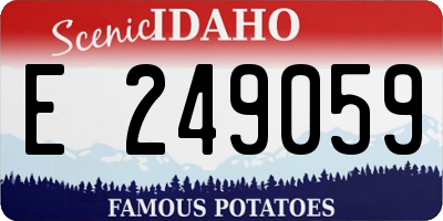 ID license plate E249059