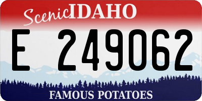 ID license plate E249062