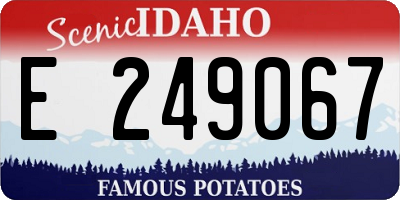 ID license plate E249067