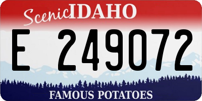 ID license plate E249072