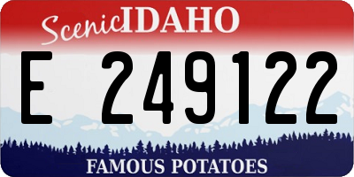 ID license plate E249122