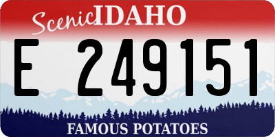 ID license plate E249151