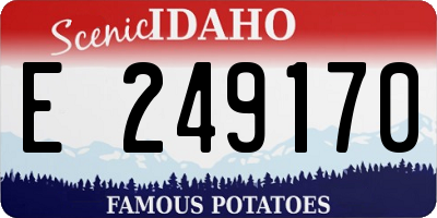 ID license plate E249170