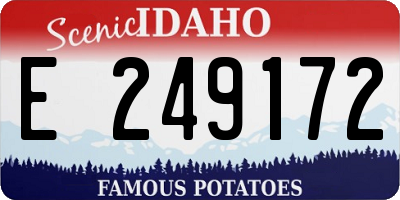ID license plate E249172