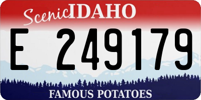 ID license plate E249179