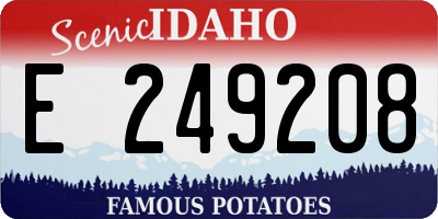 ID license plate E249208