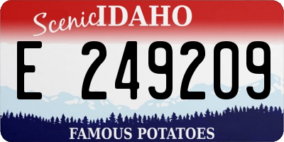 ID license plate E249209