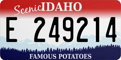 ID license plate E249214
