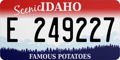 ID license plate E249227