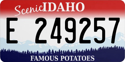 ID license plate E249257