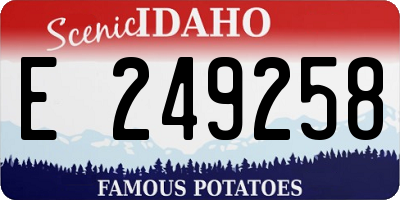 ID license plate E249258