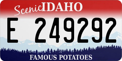 ID license plate E249292