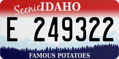 ID license plate E249322