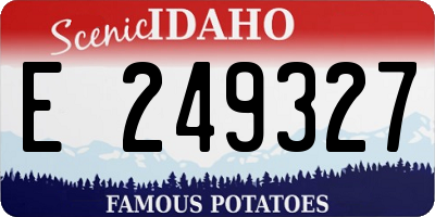 ID license plate E249327