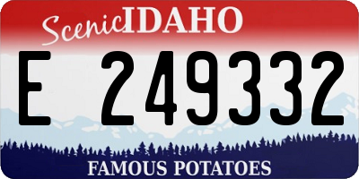 ID license plate E249332