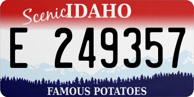 ID license plate E249357