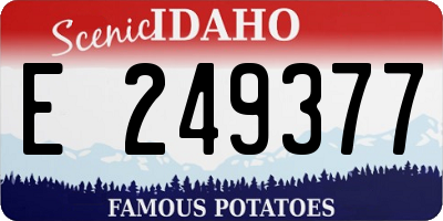 ID license plate E249377