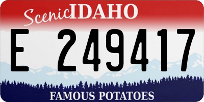 ID license plate E249417
