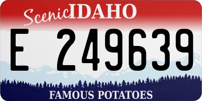 ID license plate E249639