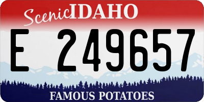 ID license plate E249657