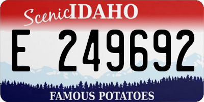 ID license plate E249692