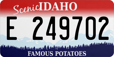ID license plate E249702