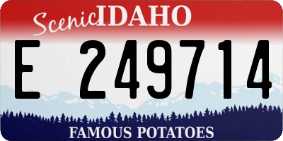 ID license plate E249714