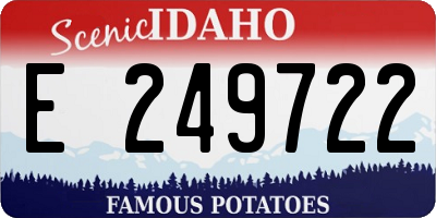 ID license plate E249722